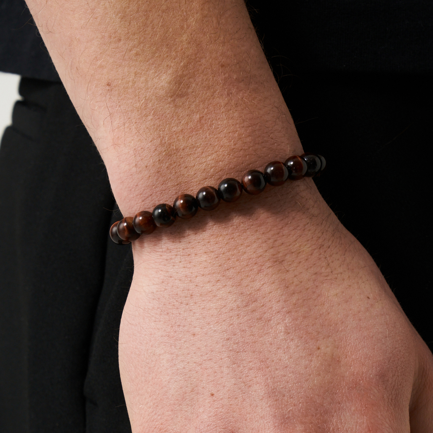 Bracciale in Metallo con Perle di Occhio di Tigre (Oro)