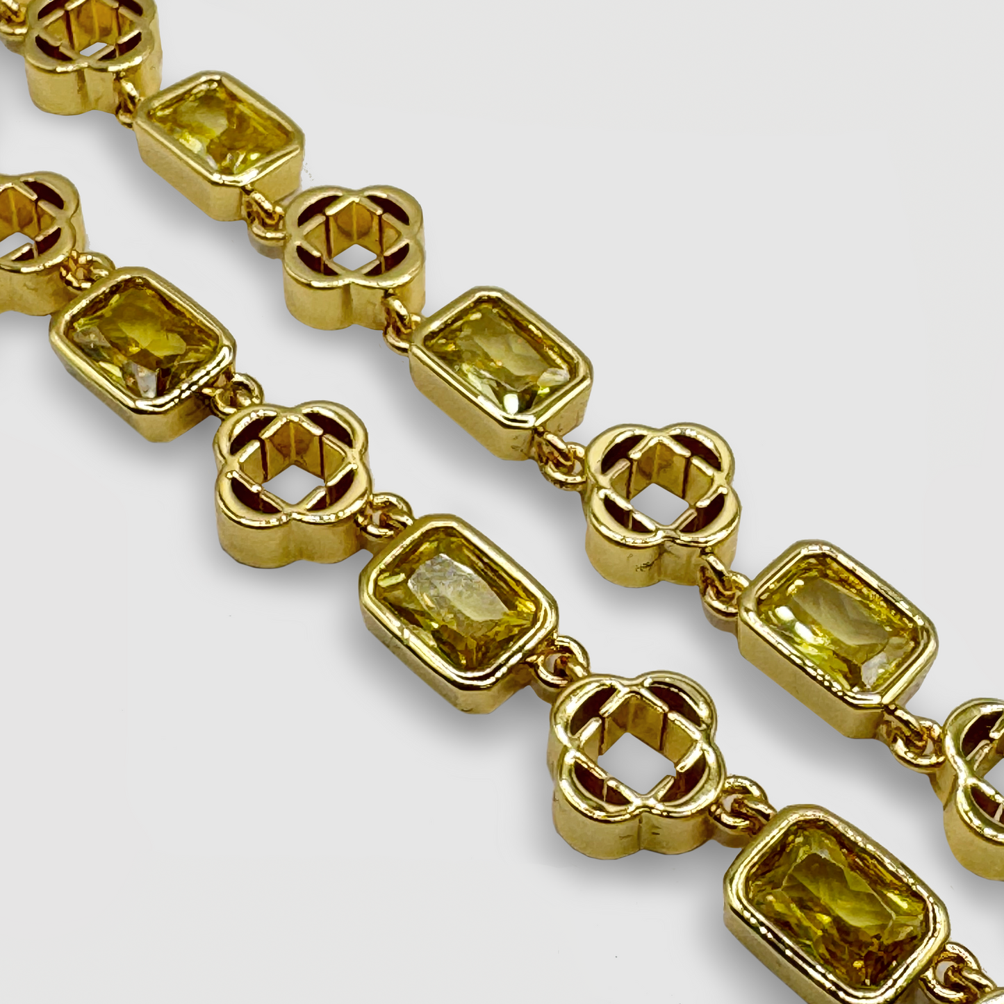Collana a Quadrifoglio in Gemma Gialla (Oro)