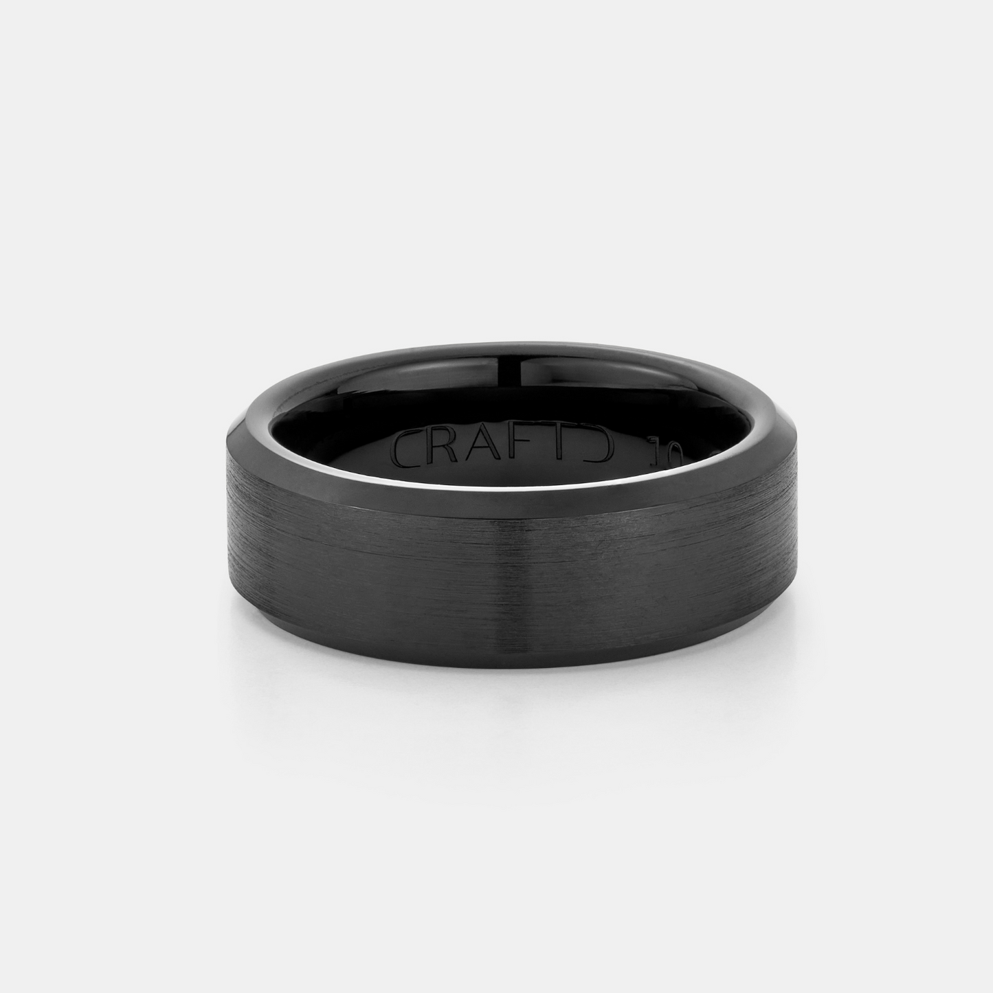 Anello Smussato (Nero) 8mm | Tungsteno