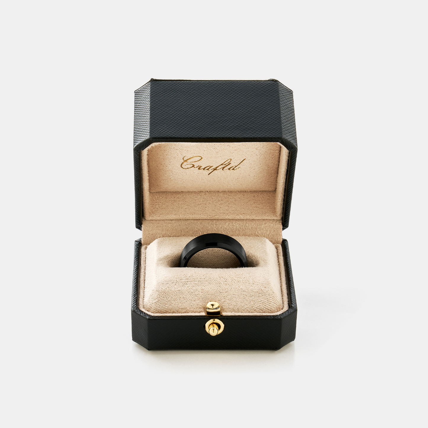 Anello Smussato (Nero) 8mm | Tungsteno