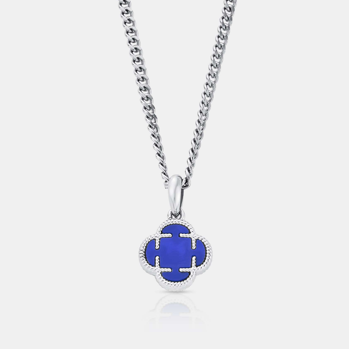 Pendente in Pietra Blu Clover (Argento)