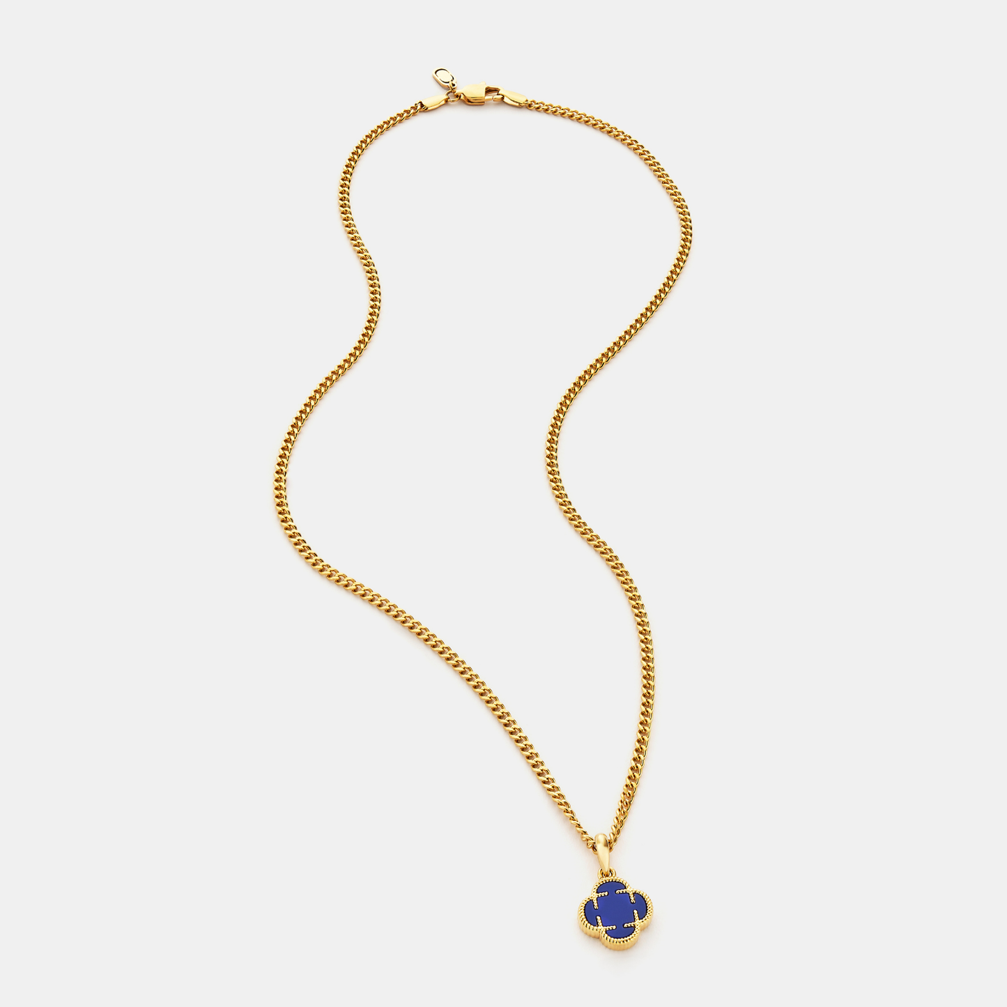 Pendente in Pietra di Trifoglio Blu (Oro)