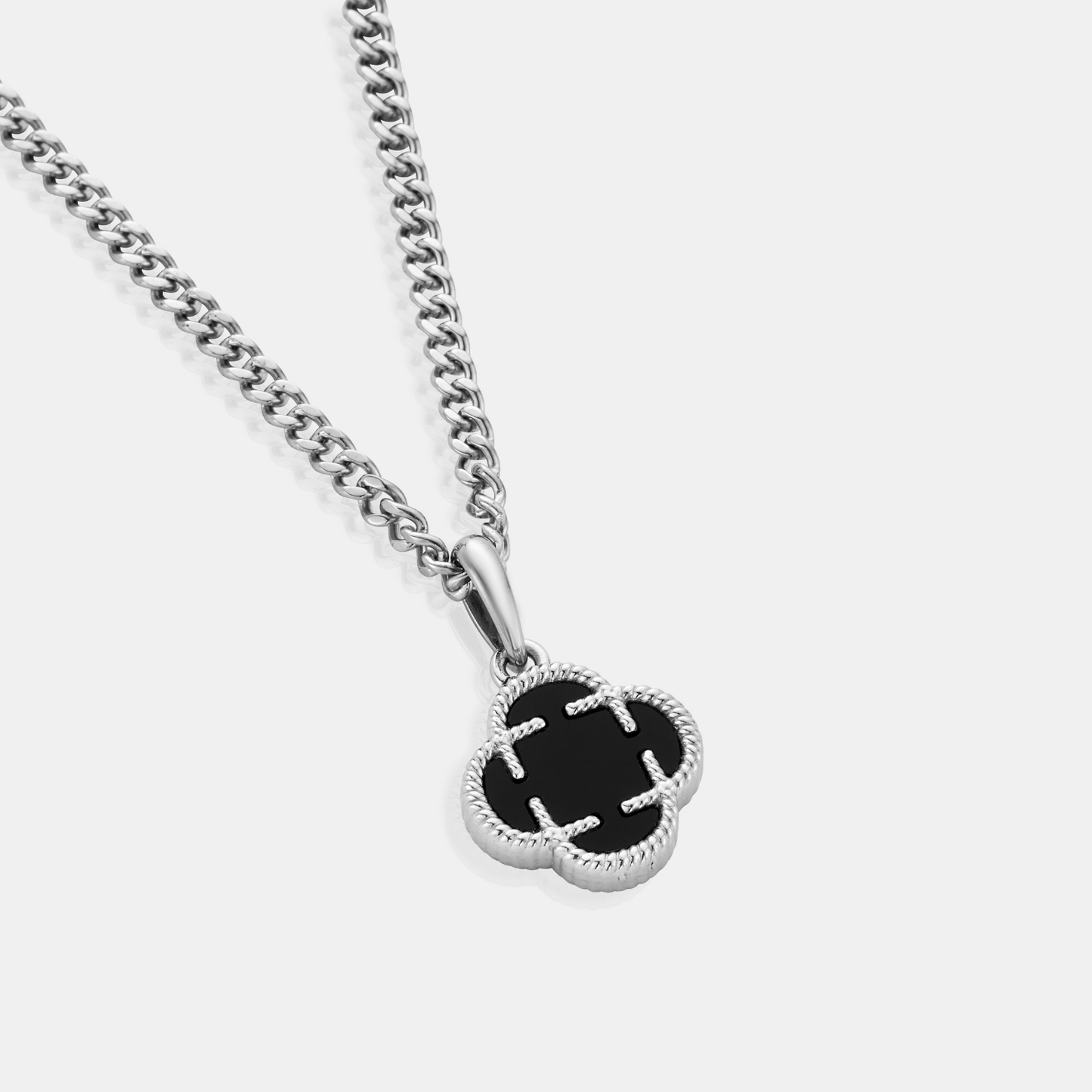 Pendente in Pietra Onice a Trifoglio (Argento)