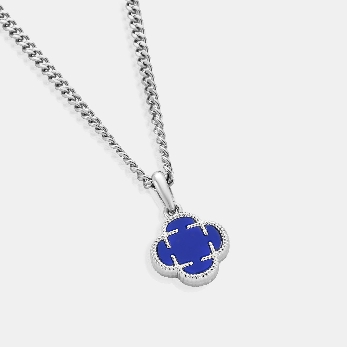 Pendente in Pietra Blu Clover (Argento)
