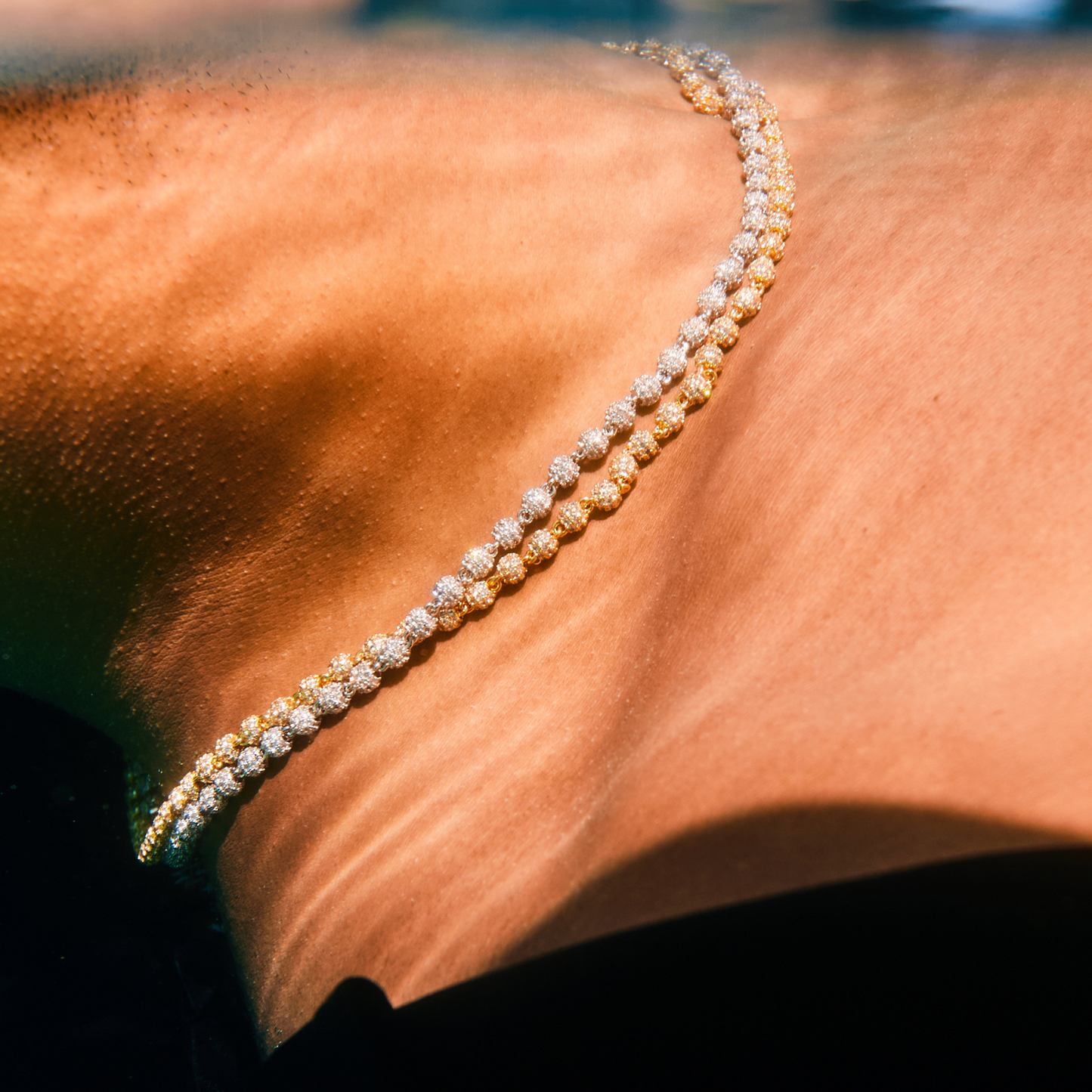 Collana con Pendente a Sfera Iced (Argento) 4mm