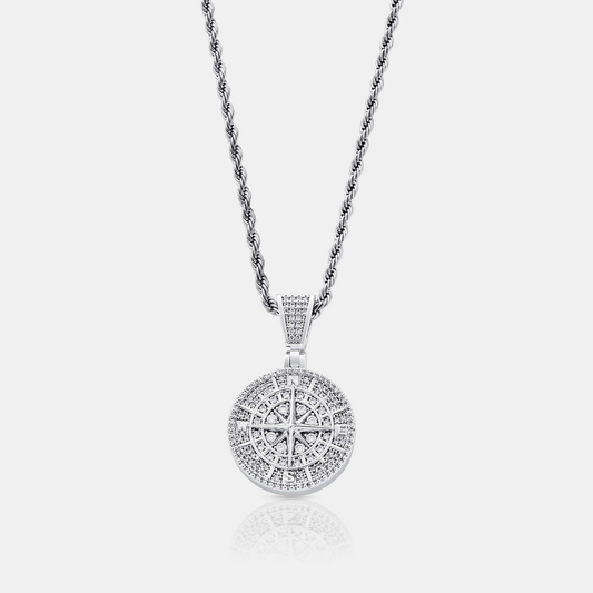 Pendente Bussola Iced (Argento)
