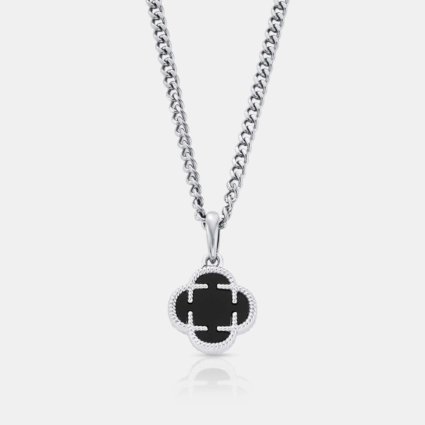 Pendente in Pietra Onice a Trifoglio (Argento)