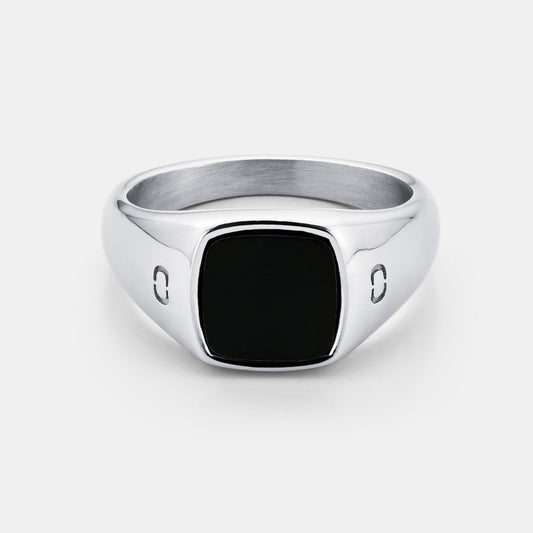 Anello Signet in Pietra Onice (Argento)