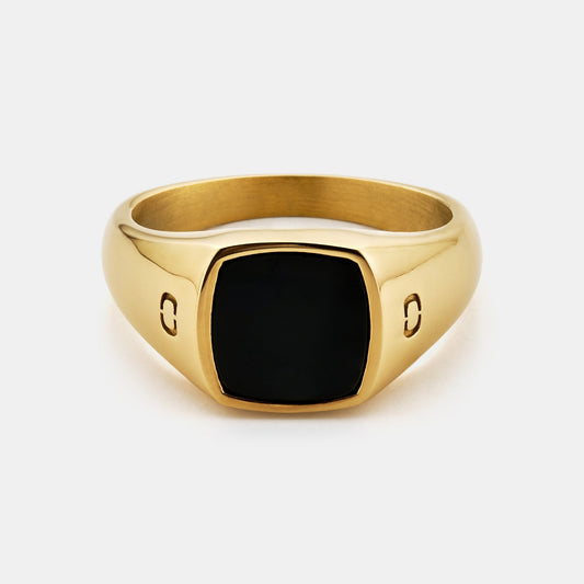 Anello Sigillo in Pietra Onice (Oro)