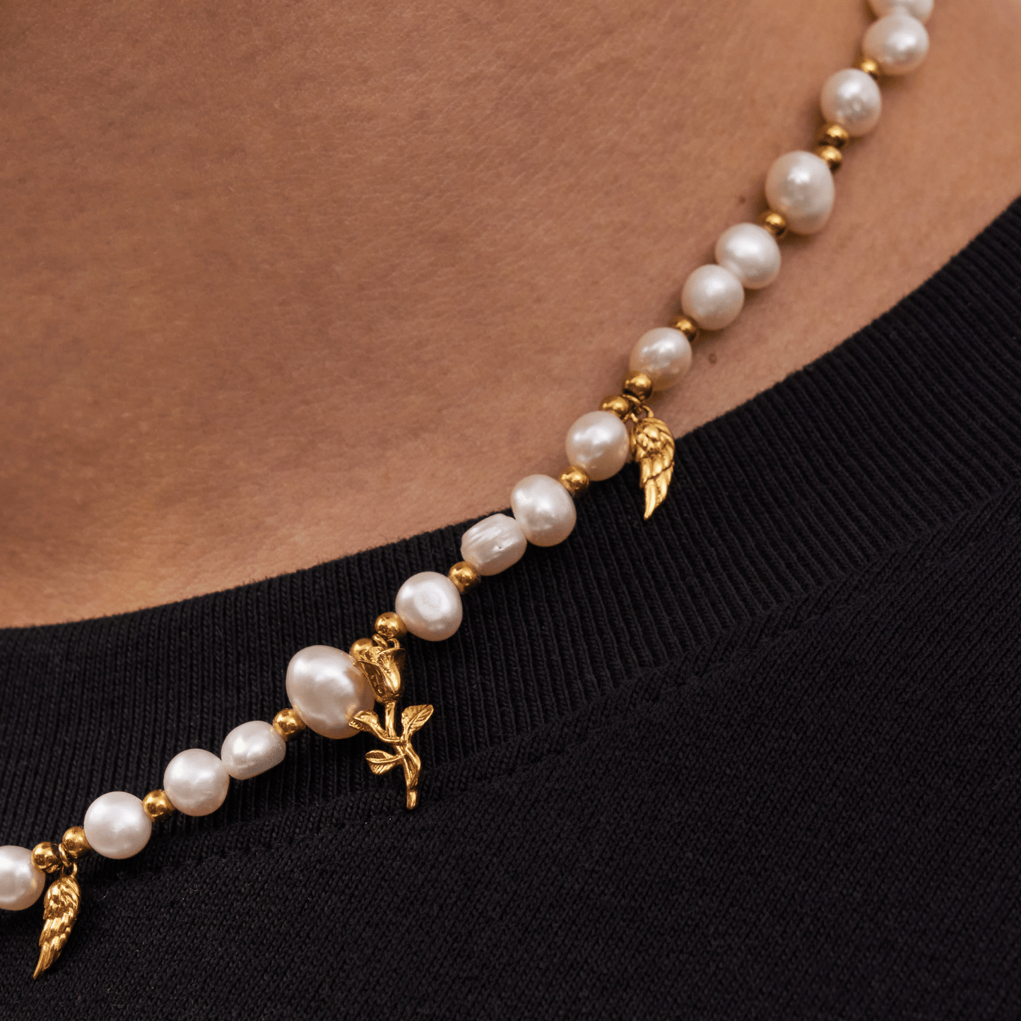 Collana con Pendente in Vera Perla (Oro)
