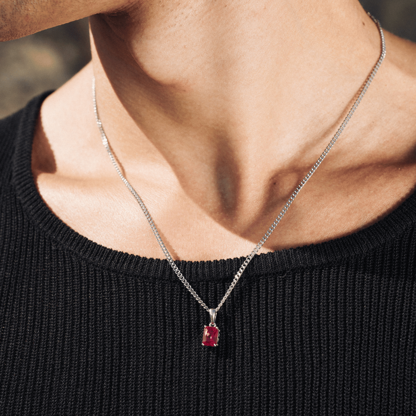 Pendente in Pietra Rubino (Argento)