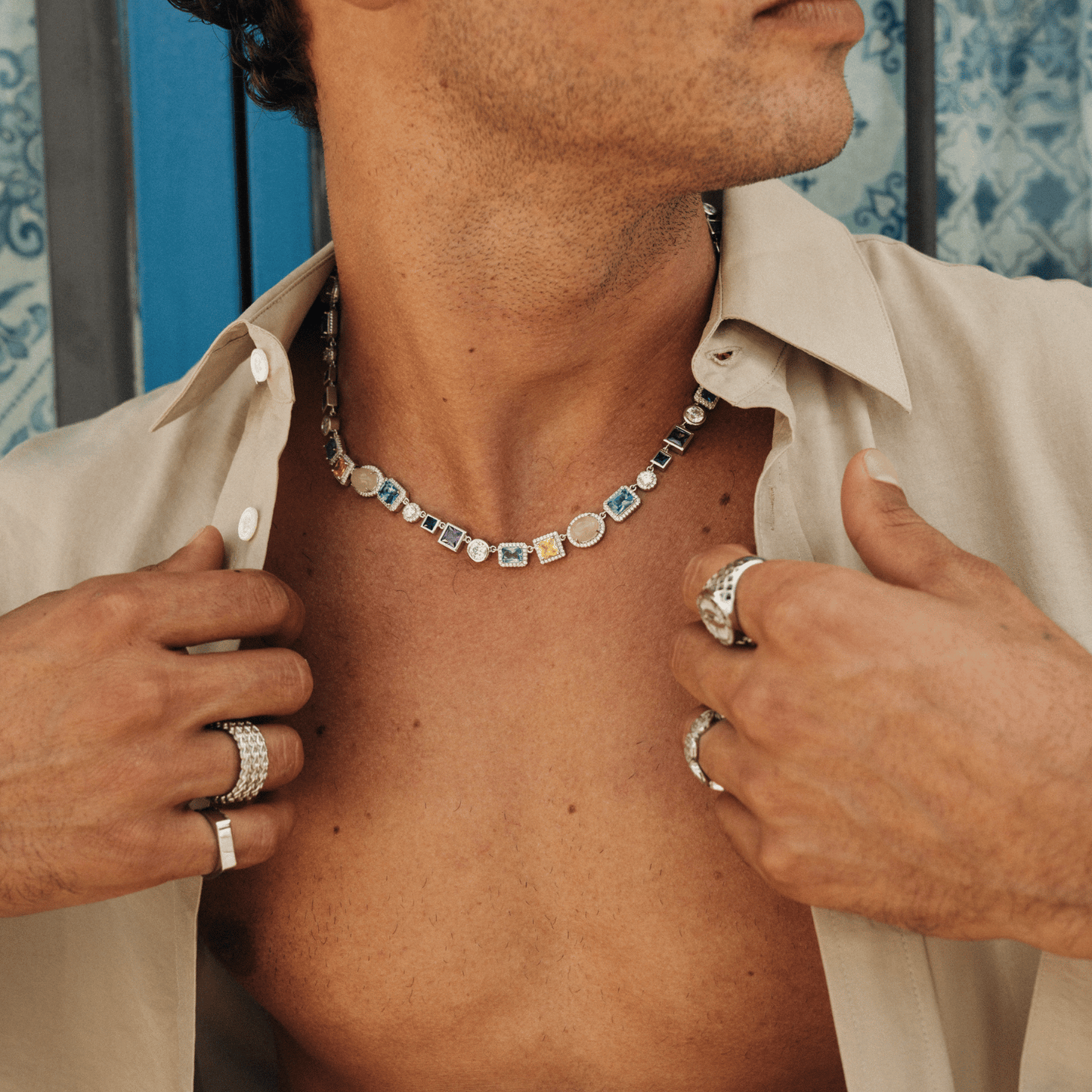 Collana in Gemma Zaffiro (Argento)