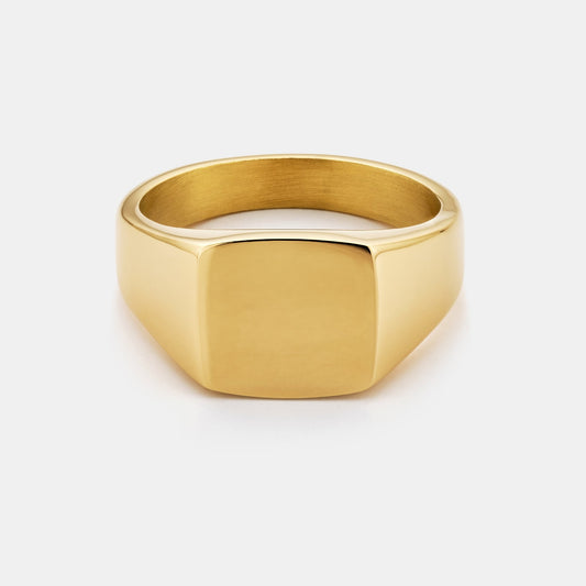 Anello Sigillo Quadrato (Oro)