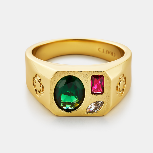 Anello Tri Stone (Oro)