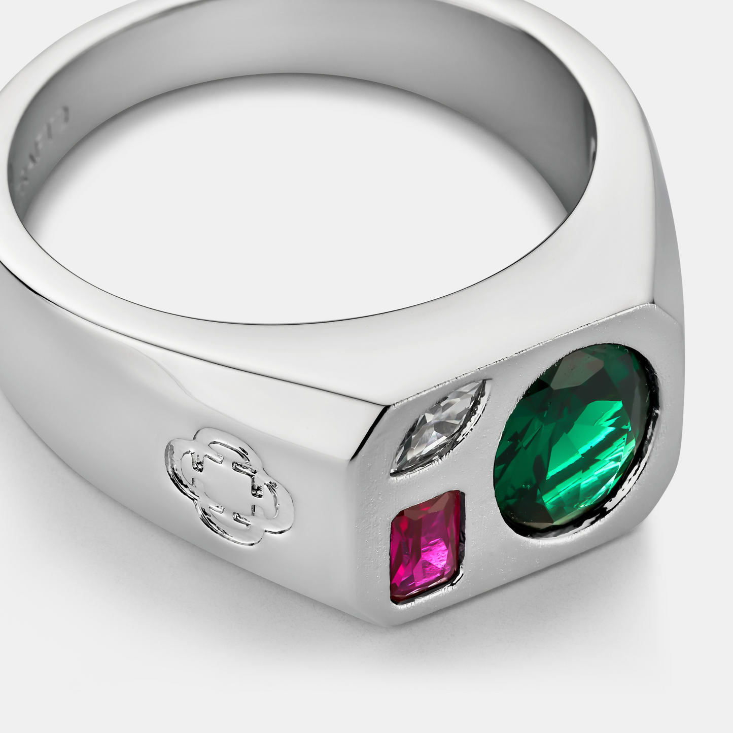 Anello Tri Stone (Argento)