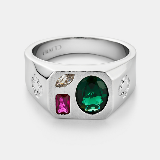 Anello Tri Stone (Argento)