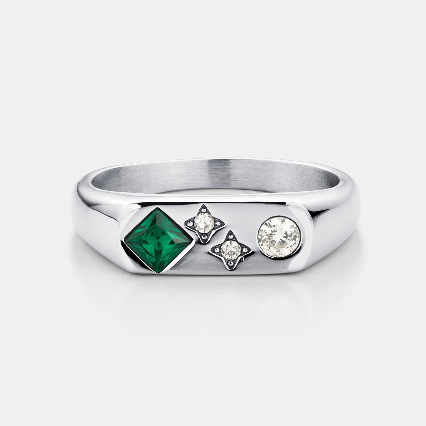 Anello Signet Vintage in Pietra (Argento)