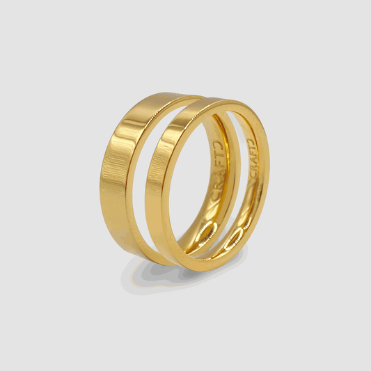 Set di Anelli a Fascia Piatta (Oro)