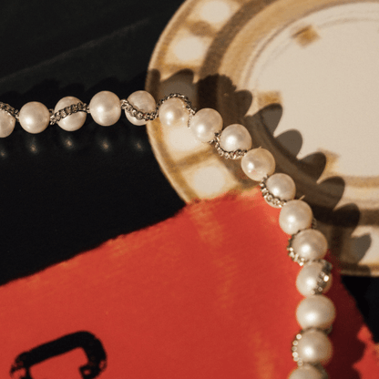 Collana con Perle Vere a Catena (Argento)