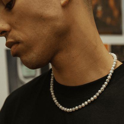 Collana con Perle Vere a Catena (Argento)