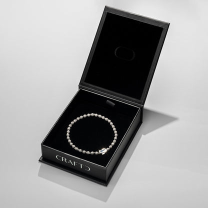 Bracciale con Pendente a Sfera Iced (Argento) 4mm