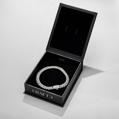 Bracciale Cubano Iced a Maglie (Argento) 8mm