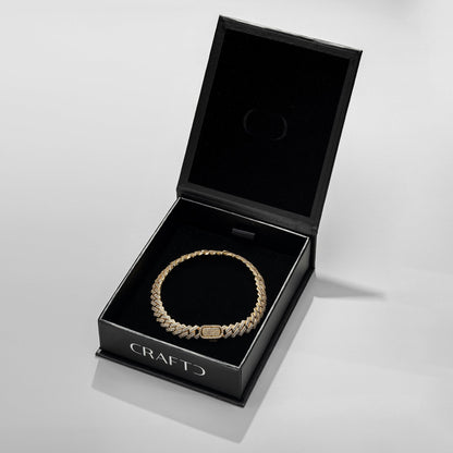 Bracciale Cubano Iced a Maglia (Oro) 8mm