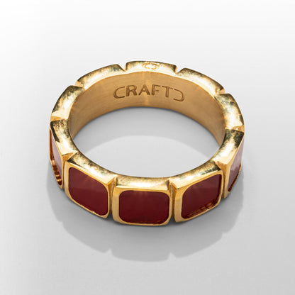 Anello in Oro con Pietra Rossa