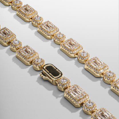 Collana Iced con Link a Baguette (Oro)