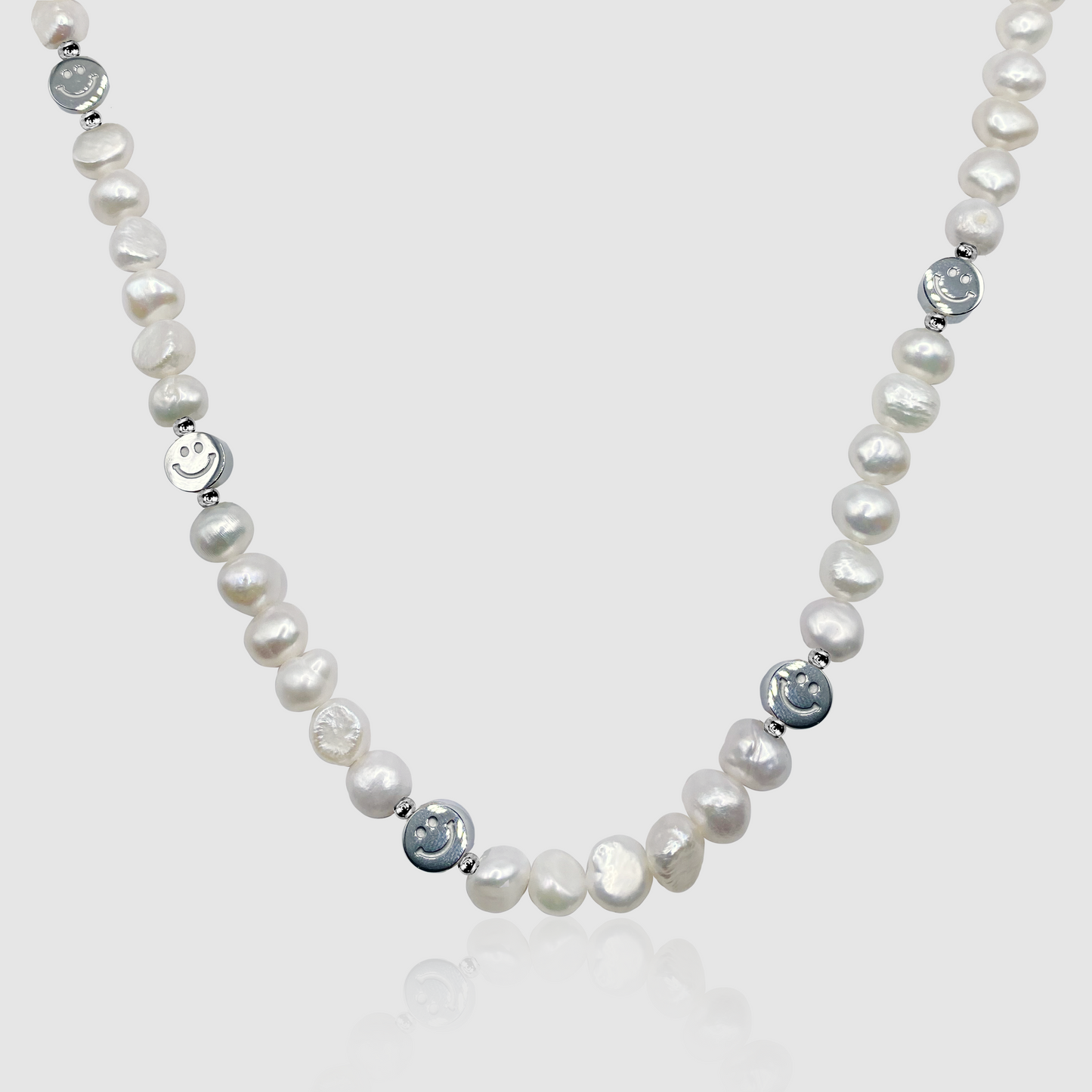 Collana di Perle Vere Smiley (Argento)