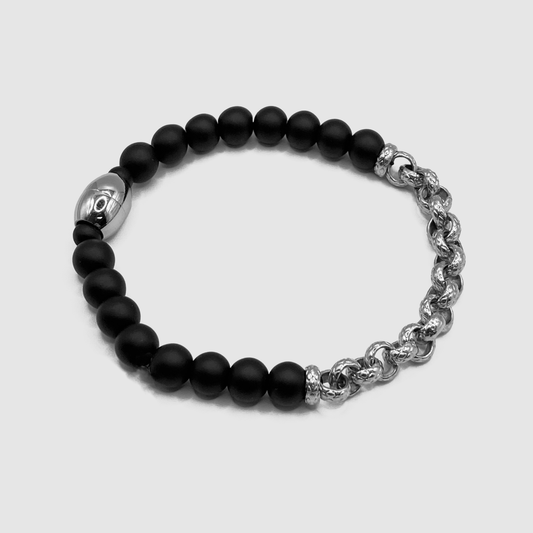 Bracciale a Perline Incastonate (Argento)