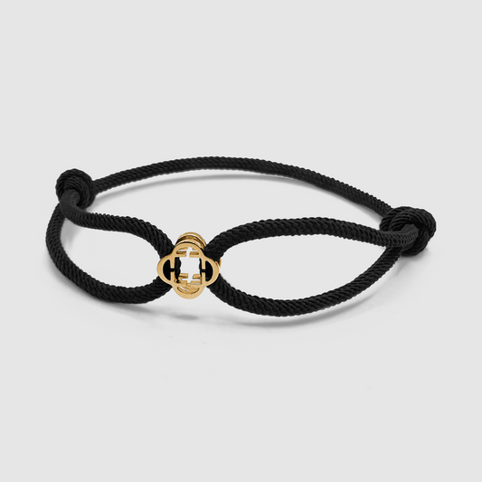 Bracciale in Cordino Nero (Oro)