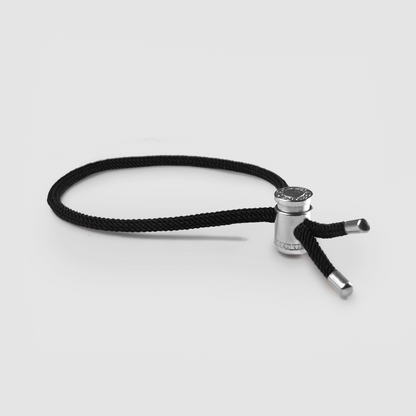 Bracciale con Chiusura a Corda Nera (Argento)