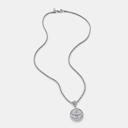 Pendente Bussola Iced (Argento)