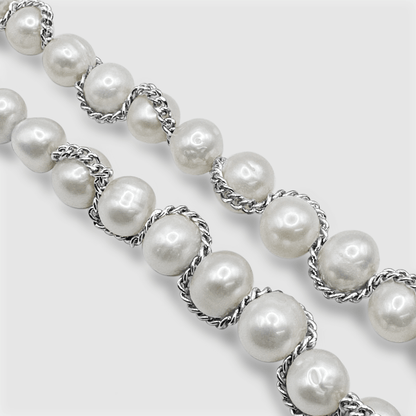 Collana con Perle Vere a Catena (Argento)