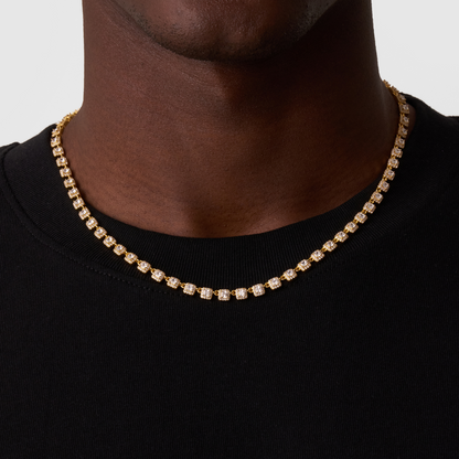 Collana Tennis in Pietra Cluster (Oro)