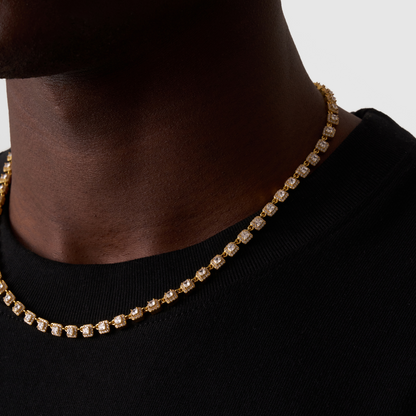 Collana Tennis in Pietra Cluster (Oro)