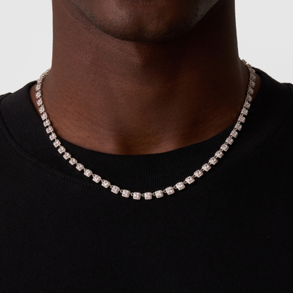Collana Tennis Cluster Stone (Argento)