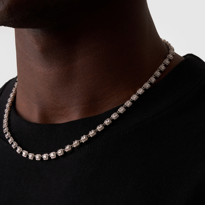 Collana Tennis Cluster Stone (Argento)