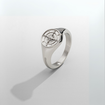 Anello Sigillo Compass (Argento)