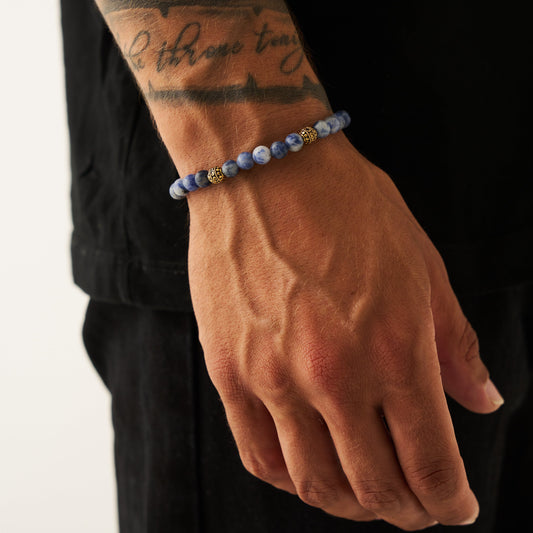 Bracciale in Pietra Sodalite (Oro)
