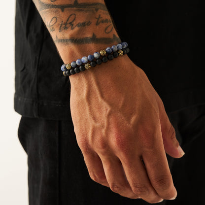 Bracciale in Pietra Sodalite (Oro)