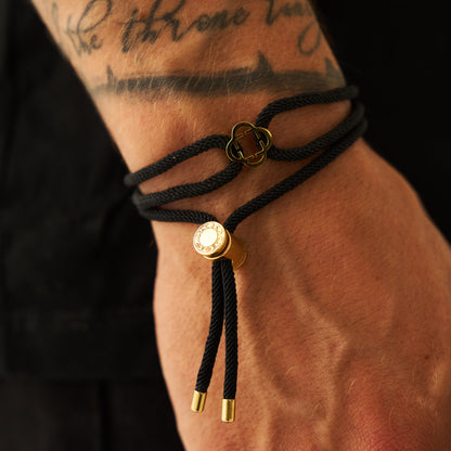 Braccialetto in Cordino Nero (Oro)