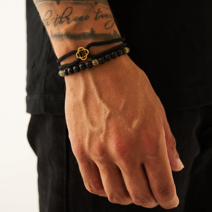 Braccialetto in Cordino Nero (Oro)