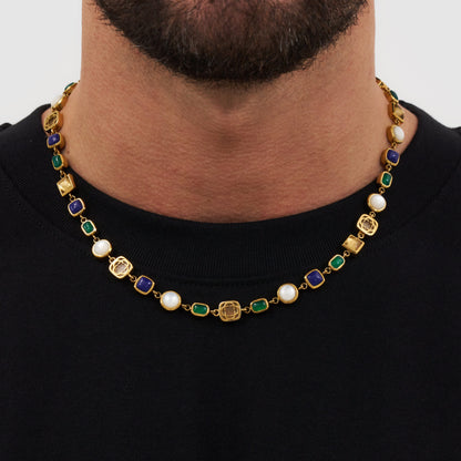 Set di Gemme in Cristallo Blu (Oro)