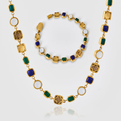 Set di Gemme in Cristallo Blu (Oro)