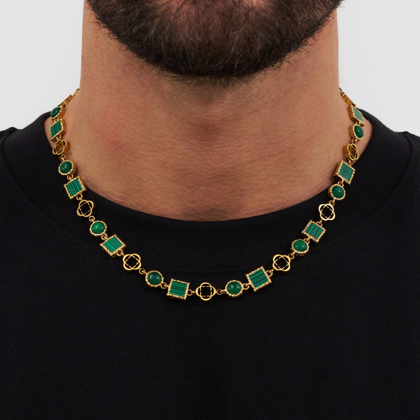 Set di Gemme in Quarzo Verde (Oro)