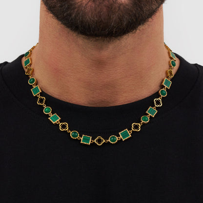 Set di Gemme in Quarzo Verde (Oro)