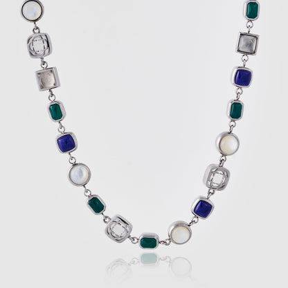 Collana in Gemma di Cristallo Blu (Argento)