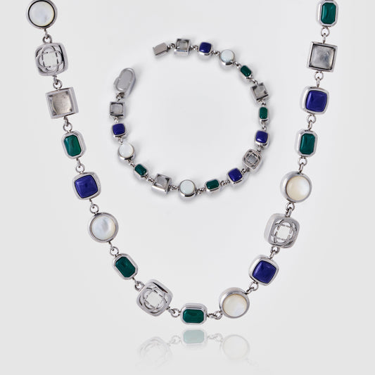 Set di Pietre Preziose Blu (Argento)